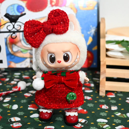 Labubu Macaron Blind Box + Christmas Dress and bow Outfit