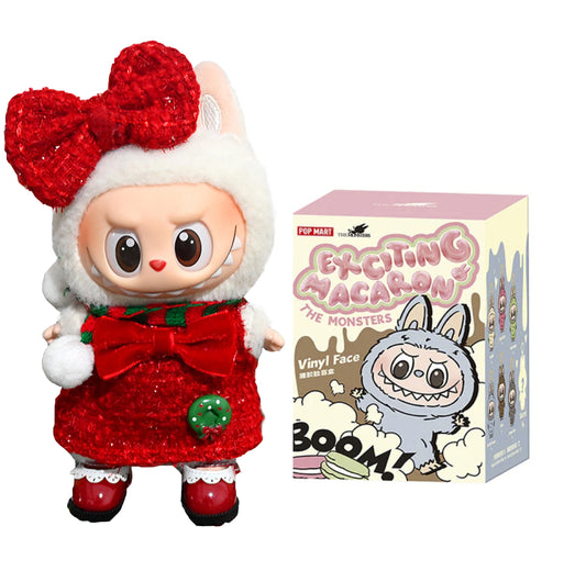 Labubu Macaron Blind Box + Christmas Dress and bow Outfit