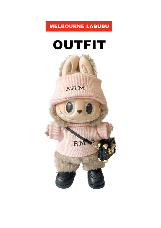 Labubu Outfit |Hermes Inspired Look Classic Sports Style |Sweater + Hat + Mini Bag + Shoes
