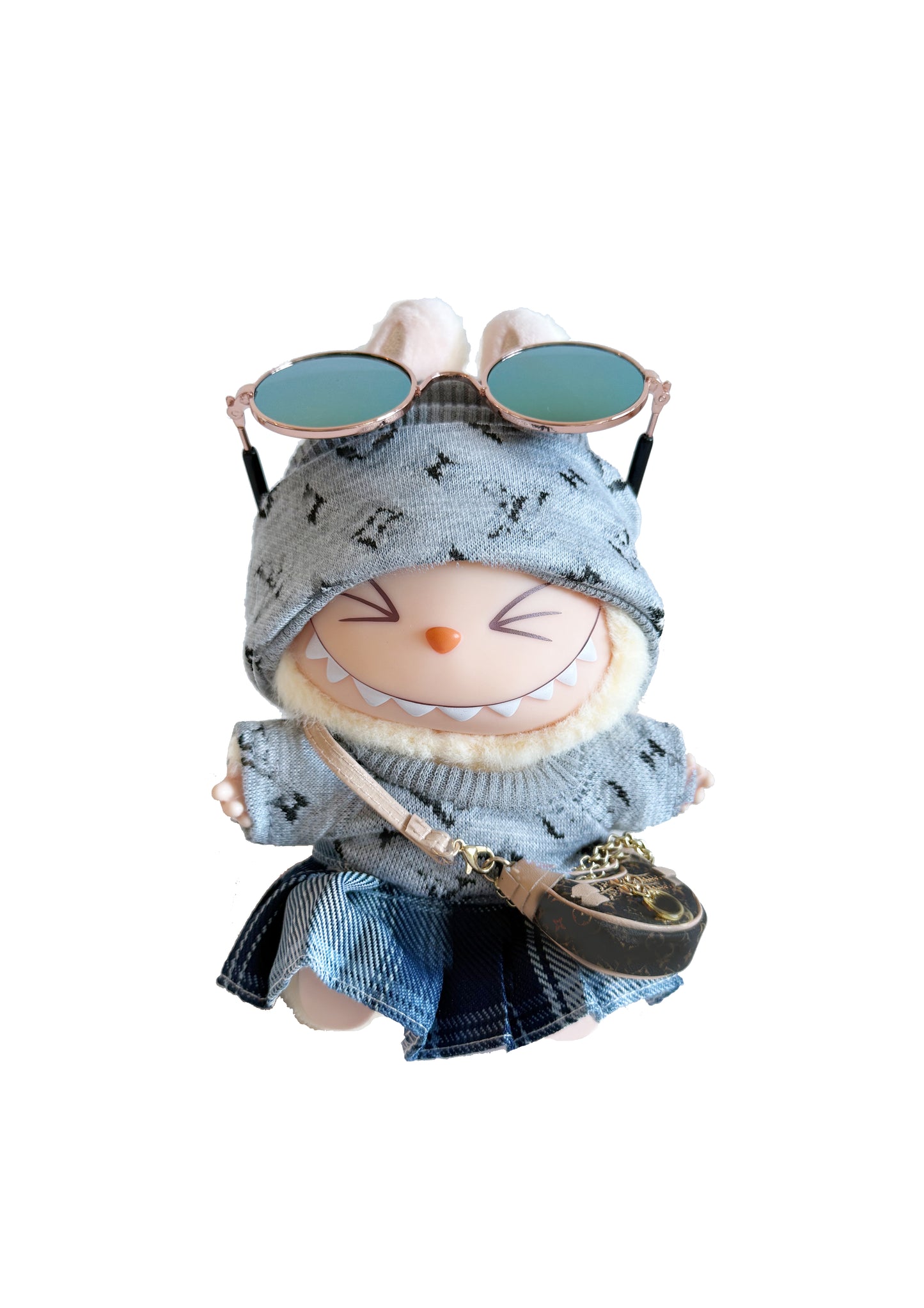 Labubu outfit LV Inspired Look Grey sporty Set