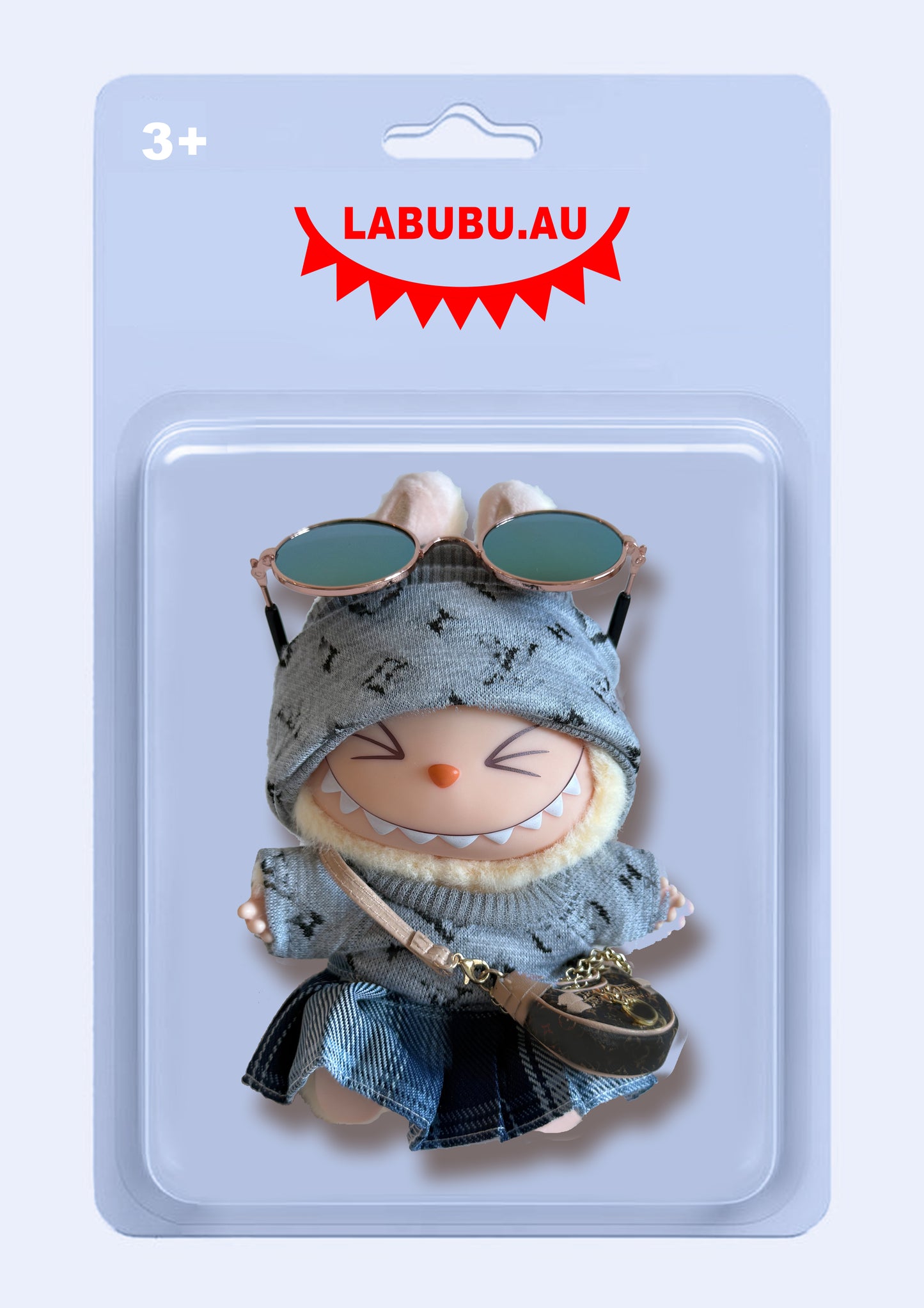 Labubu outfit LV Inspired Look Grey sporty Set