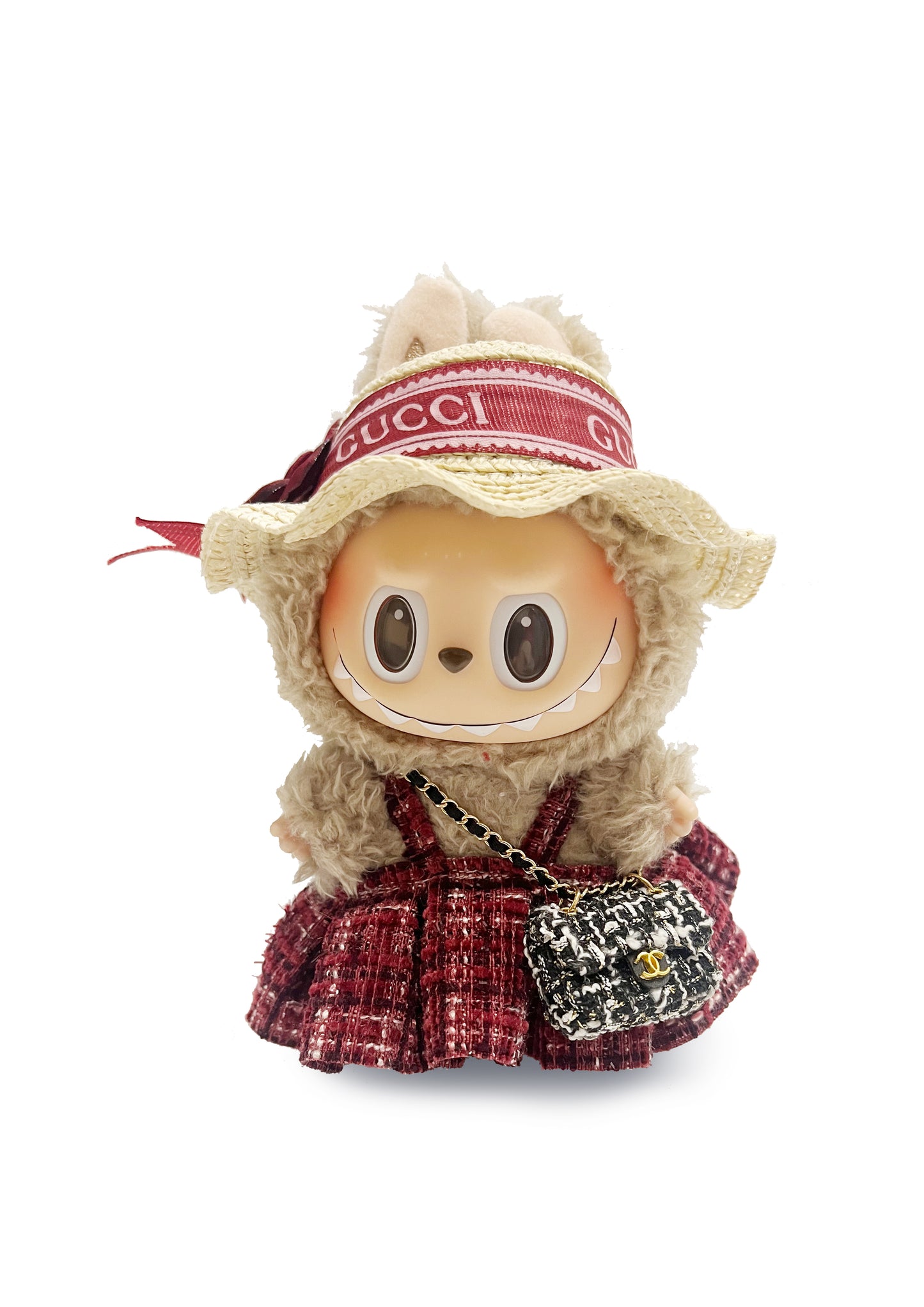 Labubu Macaron Blind Box + French Vintage Straw Hat Look Outfit