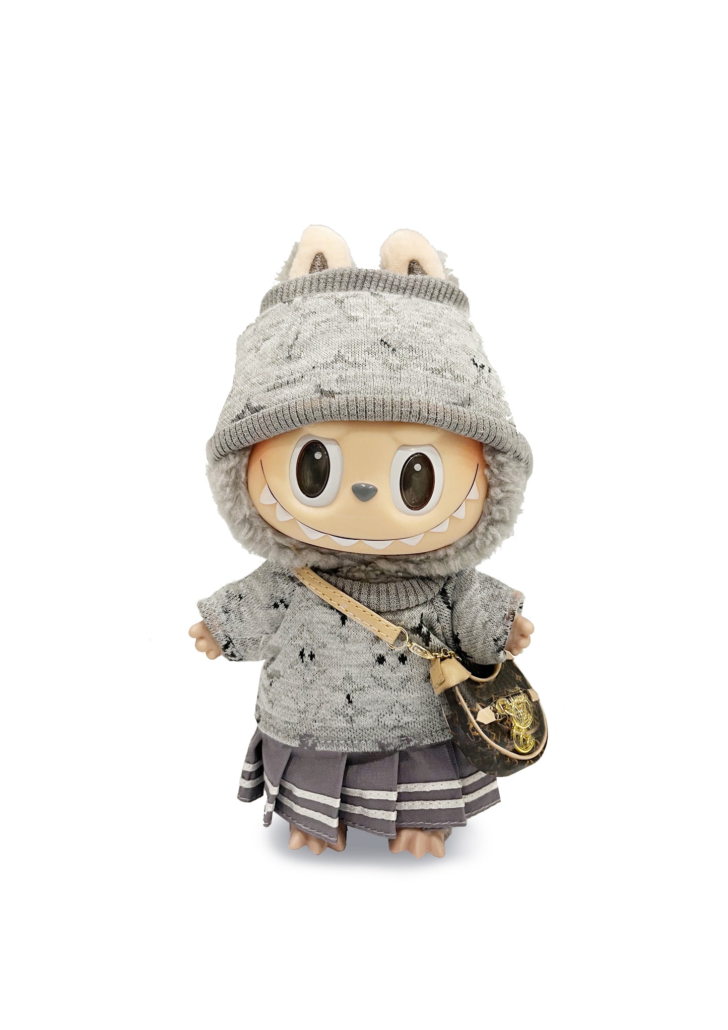 Labubu Macaron Blind Box + Grey Sporty Chic Look Outfit