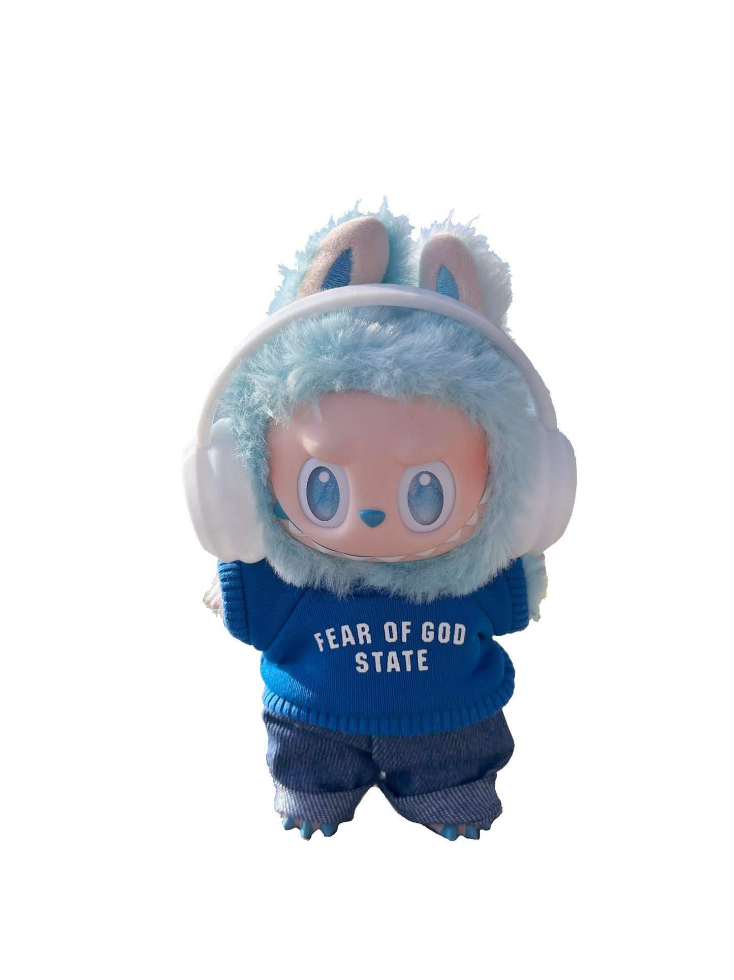 Labubu Big into Energy Blind Box + Labubu Blue Hoodie Style Outfit