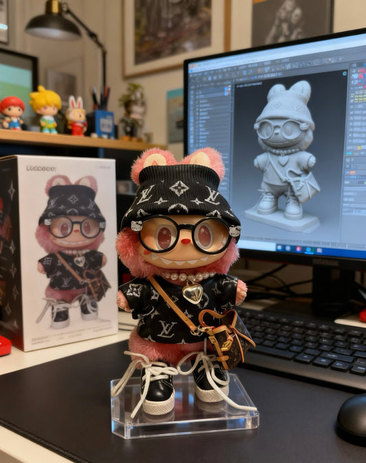 Labubu Big into Energy Blind Box + Lake Black Chic & Playful Design Outfit