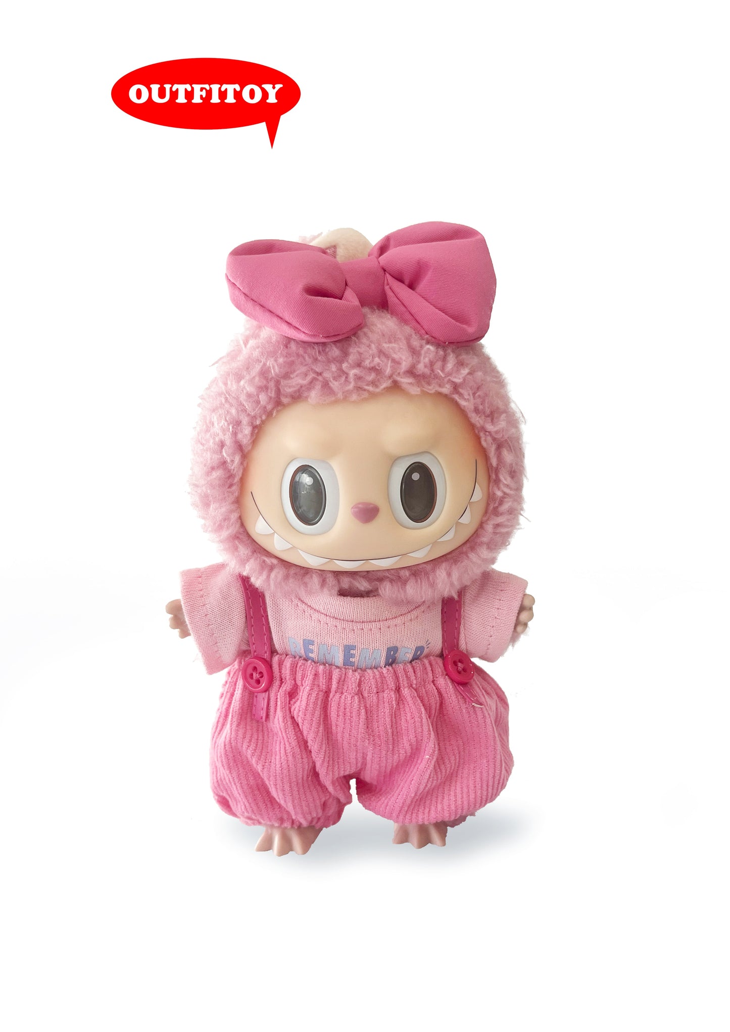 Labubu Pink Fuzzy Bow Outfit