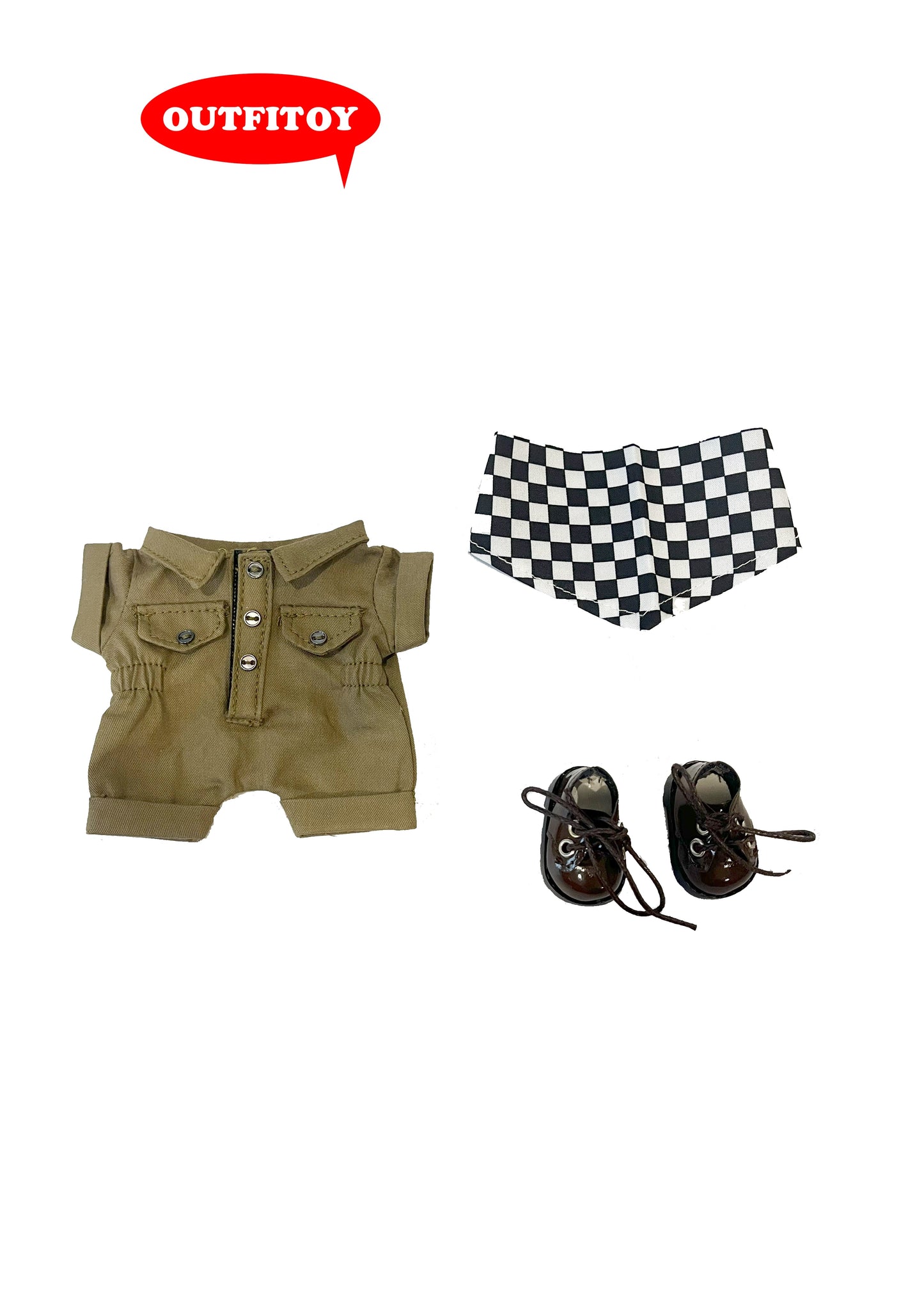 Labubu Explorer Outfit – Utility Jumpsuit & Boots Set