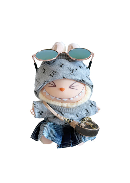 Labubu outfit France Inspired Look Grey sporty Set