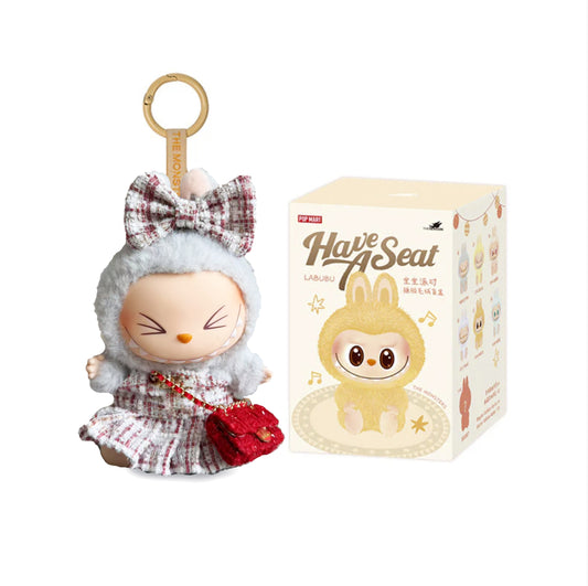 Labubu  Have a Seat Blind Box + Vintage Red Tweed Dress Outfit