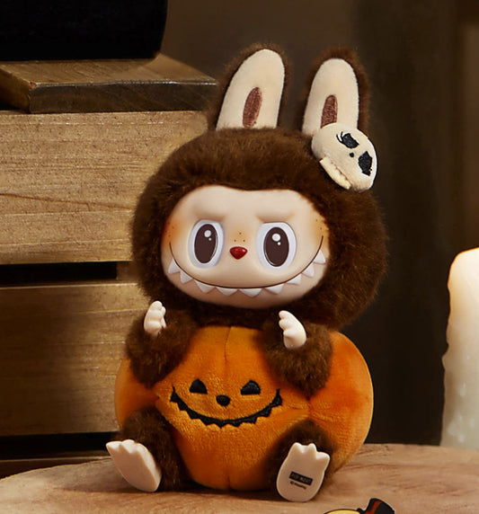 Labubu Happy Halloween Party Series- Sitting Pumpkin Vinyl Plush Pendant (Available now)
