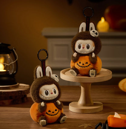 Labubu Happy Halloween Party Series- Sitting Pumpkin Vinyl Plush Pendant (Available now)
