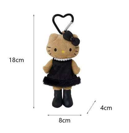 Kiddyland Gogo Gal Hello Kitty Tanned Long Leg Black Mascot Holder Keychain