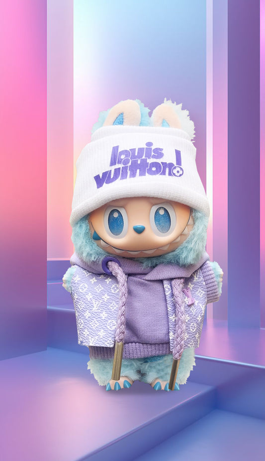 Labubu Big into Energy Blind Box + Labubu  Purple Hoodie Style Outfit