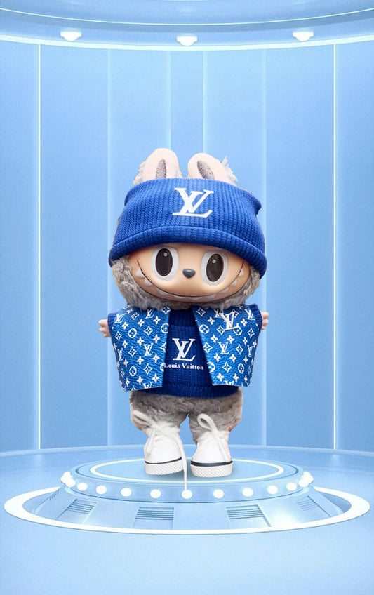 Labubu Macaron Blind Box + Labubu  Blue Hoodie Style Outfit