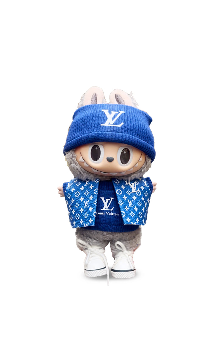 Labubu Macaron Blind Box + Labubu  Blue Hoodie Style Outfit