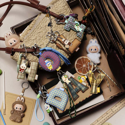Pin for Love Mini Labubu Doll+Letter Pendant Combo (A-M)