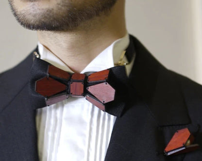 Geometry Series Wood Pre-tied Bowtie
