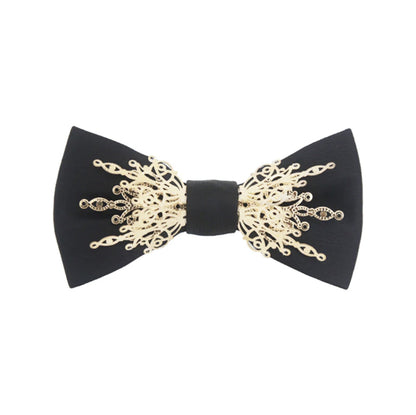 Gothic Series Bowtie (Gold metal/Black fabric)