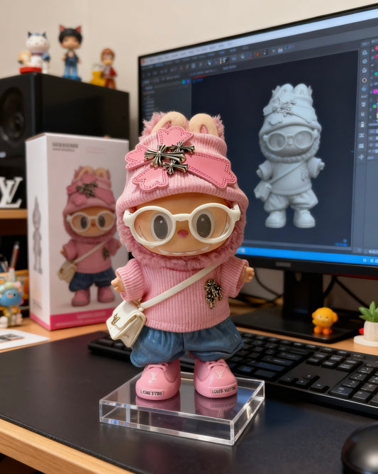 Labubu Macaron Blind Box + Lake Pink Chic & Playful Design Outfit