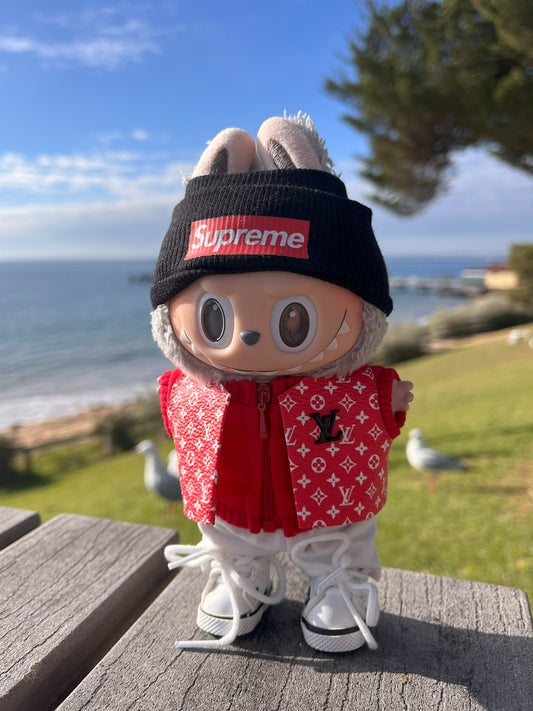 Labubu Macaron Blind Box + Street Style Red Look Outfit