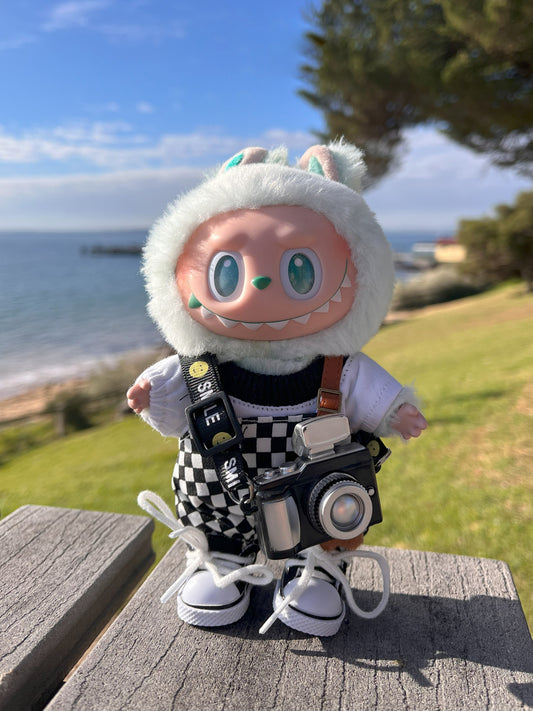 Labubu Big into Energy Blind Box + Labubu in Checkered Overalls Style Outfit