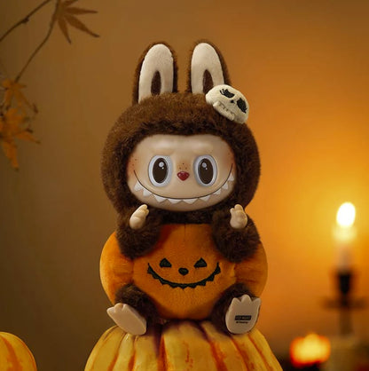 Labubu Happy Halloween Party Series- Sitting Pumpkin Vinyl Plush Pendant (Available now)