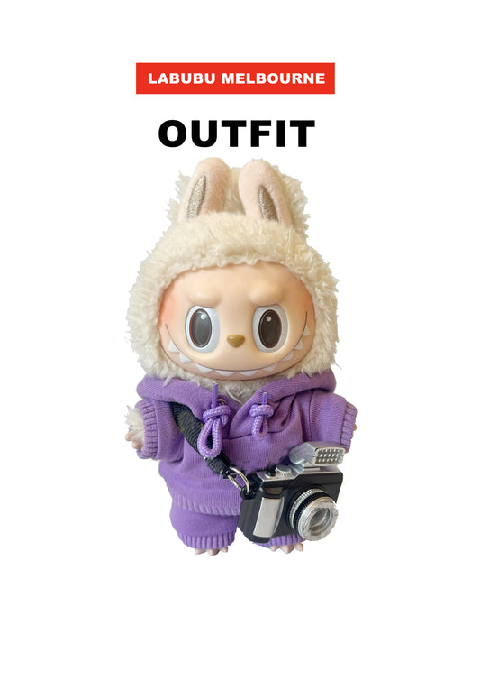 Labubu Outfit Sporty Style Purple Hoodie Set