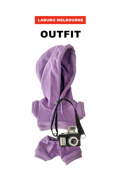 Labubu Outfit Sporty Style Purple Hoodie Set
