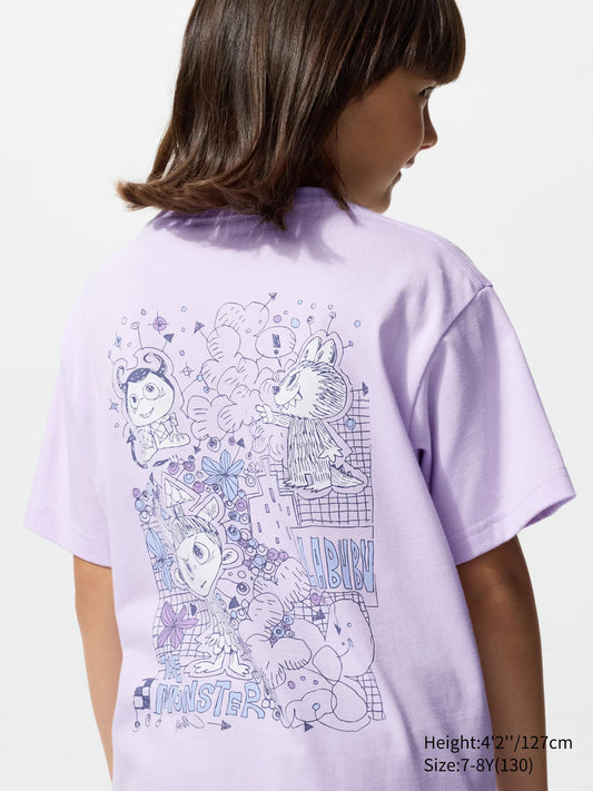 Purple KIDS Labubu POP MART UT Graphic T-Shirt