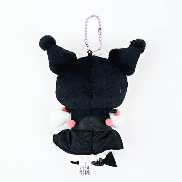 Sanrio Kuromi Maid Mascot Holder Plush Keychain Bag Charm