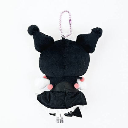 Sanrio Kuromi Maid Mascot Holder Plush Keychain Bag Charm